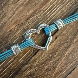 Brighton Teal Heritage Heart Bracelet